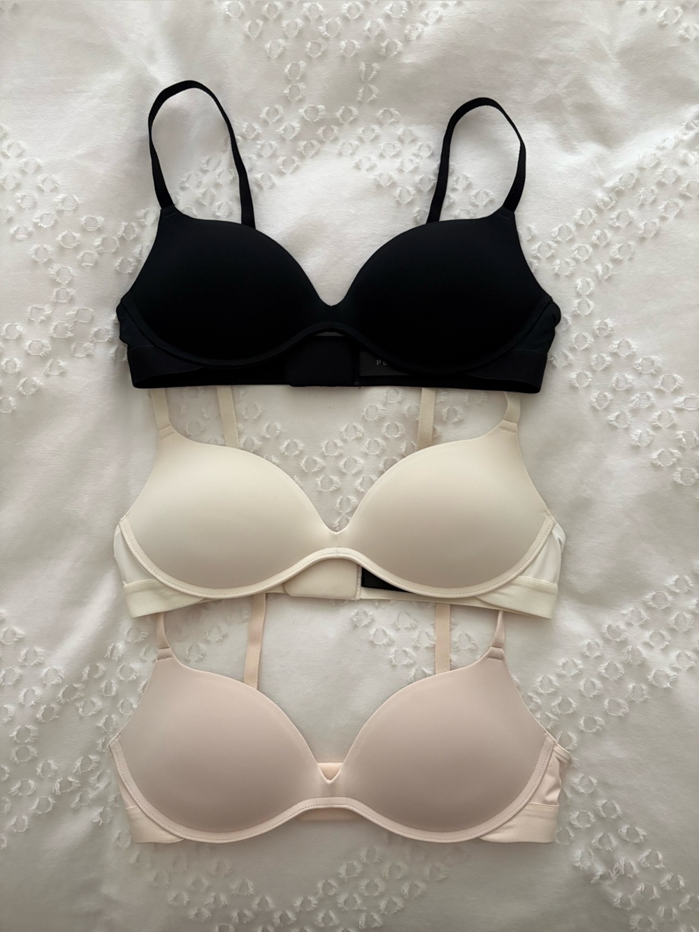 Pepper Zero-G Wireless Push-Up Bras Size 34A Nude Cream Black